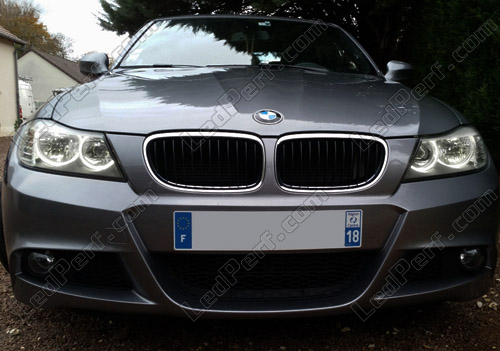 Angel eyes pack with LEDs for BMW 3 Series (E90 - E91) Phase 2 (LCI) -  Without original xenon
