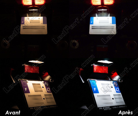 licence plate LED for Aprilia Atlantic 400 Sprint Tuning - before and after
