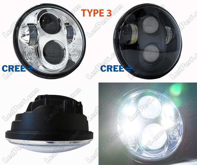 LED headlight for BMW Motorrad G 650 Xcountry - Round motorcycle optics  approved