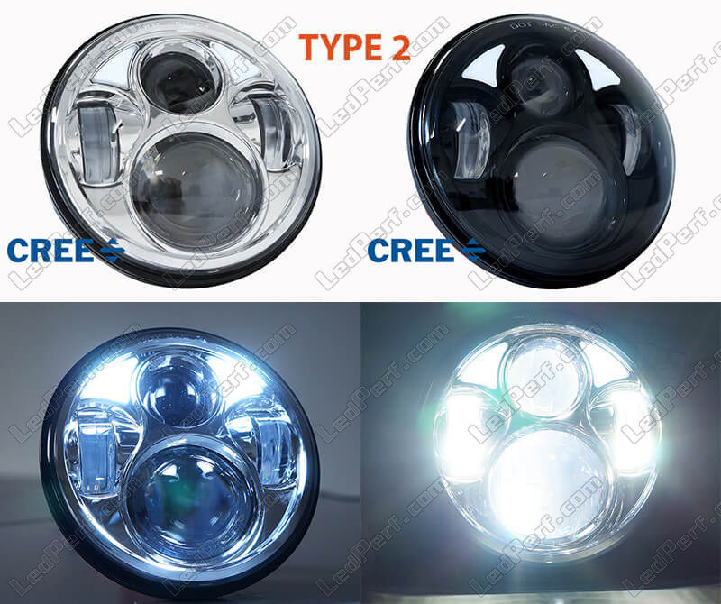 LED headlight for BMW Motorrad HP2 Enduro - Round motorcycle optics approved