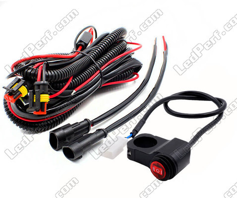 Complete electrical harness with waterproof connectors, 15A fuse, relay and handlebar switch for a plug and play installation on Kawasaki D-Tracker 150<br />