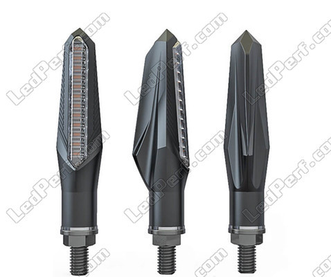 Sequential LED indicators for Harley-Davidson Fat Bob 1745 - 1868 from different viewing angles.