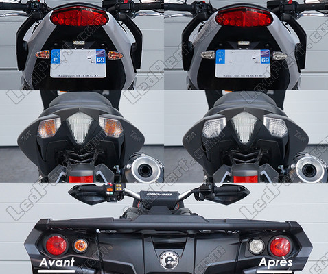 Rear indicators LED for Harley-Davidson Super Glide Sport 1450 before and after