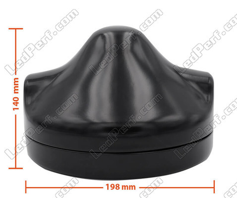Black round headlight for 7 inch full LED optics of Honda VT 600 Shadow Dimensions