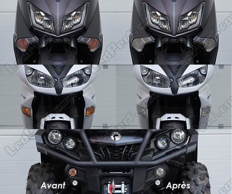 Front indicators LED for Kawasaki Ninja ZX-10R (2004 - 2005) before and after