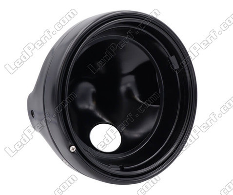 round satin black headlight for adaptation on a Full LED look on Moto-Guzzi Breva 750