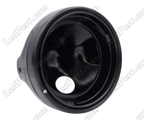 round satin black headlight for adaptation on a Full LED look on Moto-Guzzi California 1400 Touring