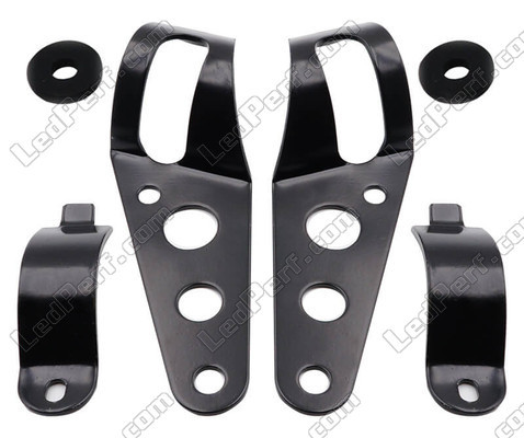 Set of Attachment brackets for black round Yamaha XV 125 Virago headlights