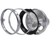 Round and chrome headlight for 7 inch full LED optics of Yamaha XV 535 Virago, parts assembly