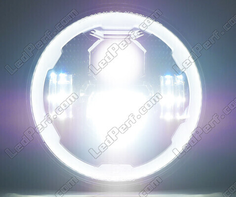 Black Full LED Motorcycle Optics for Round Headlight 7 Inch - Type 6