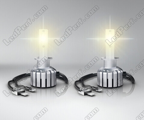 Warm white 2700K lighting of the H1 Osram LEDriving® HL Vintage LED Bulbs - 64150DWVNT-2MB
