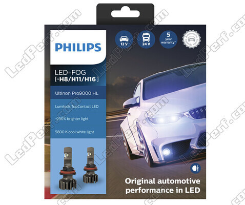 H16 LED Headlights Bulbs Kit PHILIPS Ultinon Pro9000 +250% 5800K - 11366U90CWX2