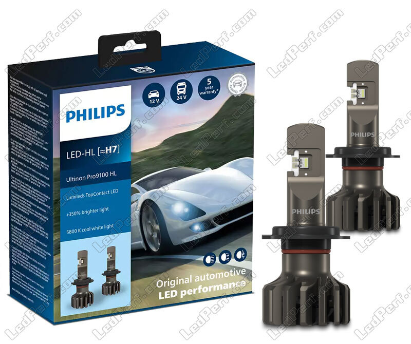 Frø Tolk En nat LED Bulb kit - H7 - PHILIPS Ultinon Pro9100 5800K +350%