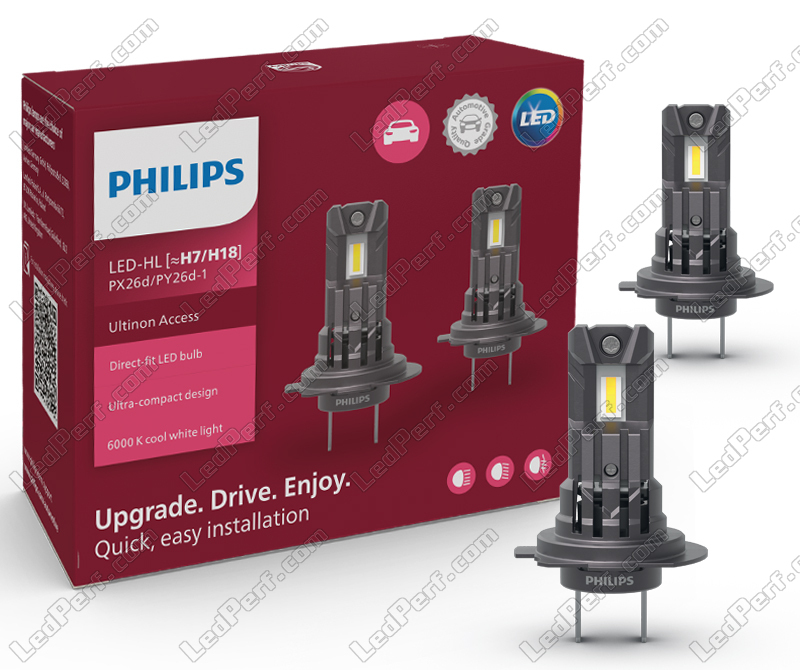 2x Philips X-treme Ultinon Led H7 12v 6000k +200% More Bright Car