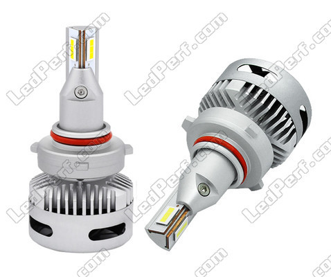 Different shots of HB3 LED Headlights Bulbs for lenticular headlights.