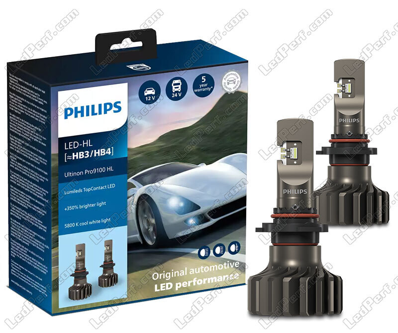 2x Ampoules LED HB3 (9005) PHILIPS Ultinon Pro3021 6000K