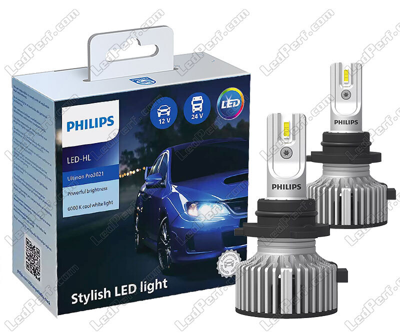 2x Ampoules LED HB3 (9005) PHILIPS Ultinon Pro3021 6000K