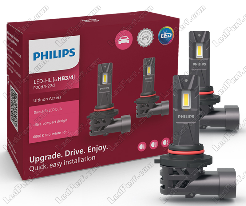 2x PHILIPS Ultinon Access HB3 (9005) LED Bulbs 6000K - Plug and Play