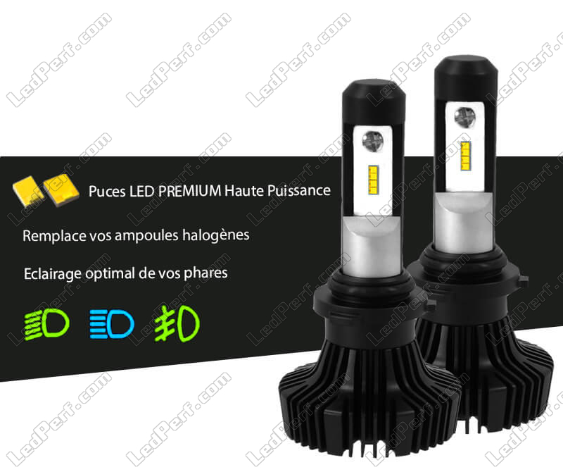 High Power HIR2 9012 LED Conversion Kit for Headlights - 5 Year
