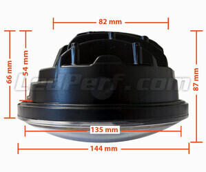 Black Full LED Motorcycle Optics for Round Headlight 5.75 Inch - Type 2 Dimensions