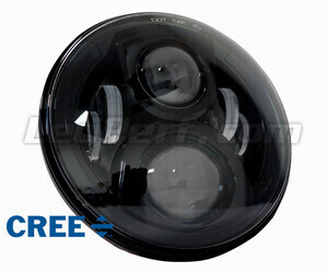 Black Full LED Motorcycle Optics for Round Headlight 7 Inch - Type 2