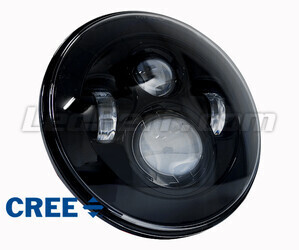Black Full LED Motorcycle Optics for Round Headlight 7 Inch - Type 3