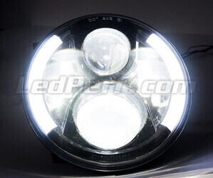 Chrome Full LED Motorcycle Optics for Round Headlight 7 Inch - Type 4 Pure White lighting