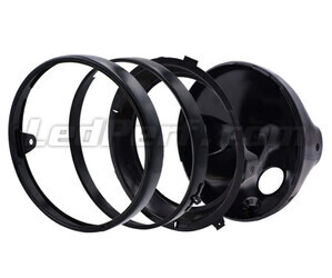 Satin black motorcycle round bucket headlight for 7 inch full LED optics