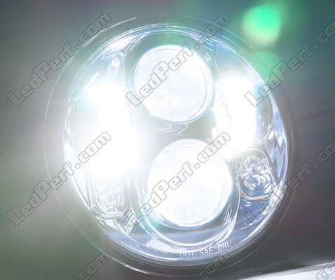 Black Full LED Motorcycle Optics for Round Headlight 5.75 Inch - Type 2 Pure White lighting