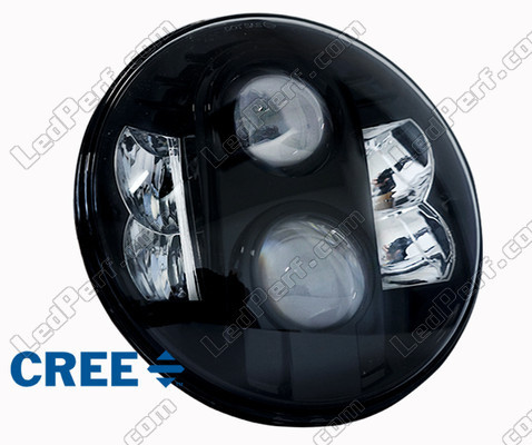 Black Full LED Motorcycle Optics for Round Headlight 7 Inch - Type 1