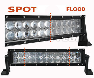 LED Light Bar 4D CREE Double Row 72W 6500 Lumens for 4WD - ATV - SSV Spotlight VS Floodlight