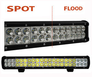 LED Light Bar CREE Double Row 126W 8900 Lumens for 4WD - Truck - Tractor Spotlight VS Floodlight