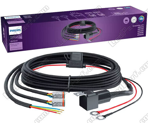 Philips Ultinon Drive UD1004W wiring harness with relay - 2 DT Connectors - 4 Pin