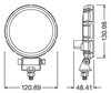 Schematic of the Dimensions of the Osram LEDriving Reversing FX120R-WD LED reversing light- Round