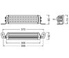 Schematic of the Dimensions for the Osram LEDriving® LIGHTBAR VX250-CB LED bar
