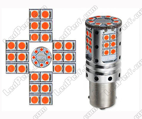 7507 - 12496 - PY21W LED bulb - High Power R5W LEDs 7507 - 12496 - PY21W P21 5W P21W LEDs Orange BAU15S BA15S Base