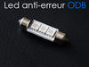37mm LED bulb 6418 - C5W Without Odb error - Anti odb error Red