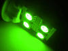 Rotation 168 - 194 - T10 W5W green LEDs with side lighting
