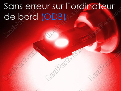 168R - 194R  - 2825R - T10 W5W - anti-OBC error - Quad Red LED bulb