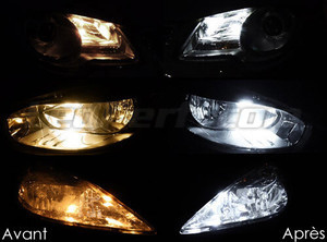 xenon white sidelight bulbs LED for Mini Convertible III (R57) before and after