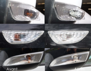 Side-mounted indicators LED for Mini Convertible IV (F57) before and after