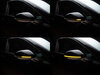 Different stages of the scrolling light of Osram LEDriving® dynamic turn signals for Volkswagen Passat (VIII) side mirrors