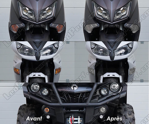 Front indicators LED for Aprilia Dorsoduro 900 before and after