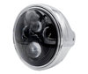 Example of round chrome headlight with black LED optic for Ducati Monster 695