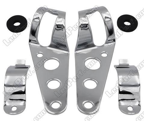 Set of Attachment brackets for chrome round Moto-Guzzi Breva 1100 / 1200 headlights