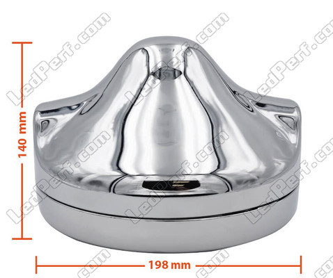 Round and chrome headlight for 7 inch full LED optics of Moto-Guzzi Griso 850 Dimensions