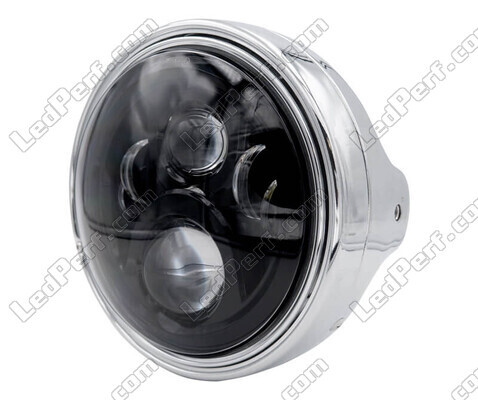 Example of round chrome headlight with black LED optic for Ducati GT 1000