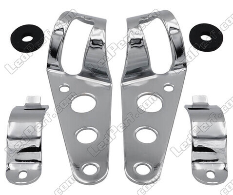 Set of Attachment brackets for chrome round Kawasaki W650 headlights