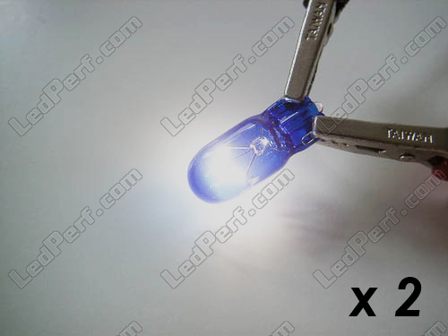 Pack of 2 Halogen Sidelight bulbs - Xenon White - 168 - 194 - T10 for  headlights/lights - MTEC