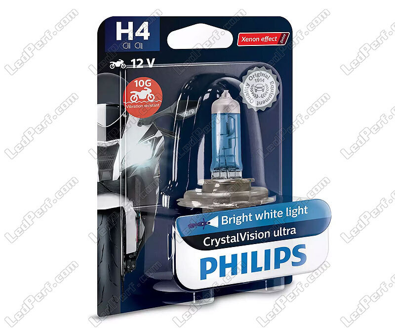 Philips CrystalVision Ultra 12V H4 Motorcycle Bulb - 12342CVUBW